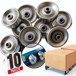 Conveyor Skate Wheels Ultimation zinc plated steel 10 Pack Flow Rail-0