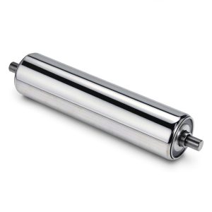 QWORK Conveyor Roller 2" x 8" Stainless Steel with End Caps-0